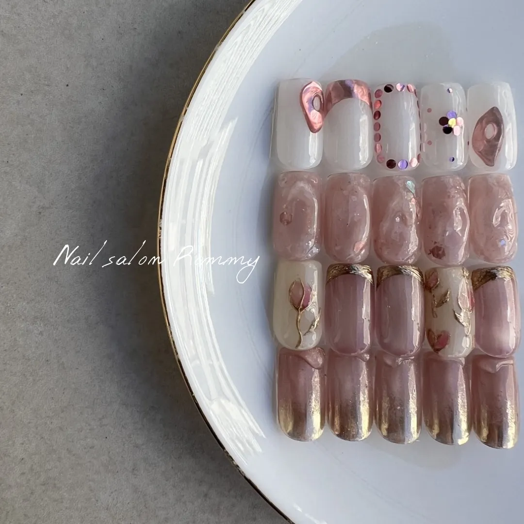 Spring pink nail design❤️